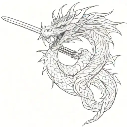 Dragon With Katana