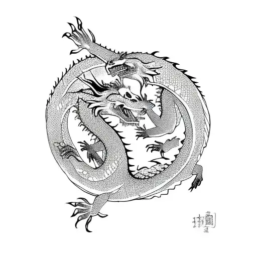 Dragon And Otter Chasing Each Other