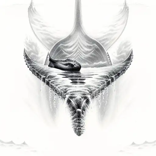 Metalcore-inspired Humpback Whale Surrounded By Dark Waves