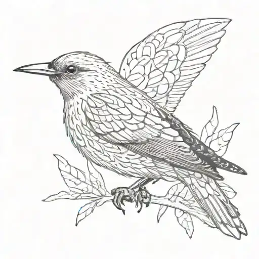 European Starling Bird In 2D