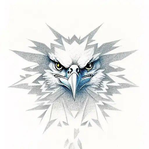 Eagle Face With Stars Around It