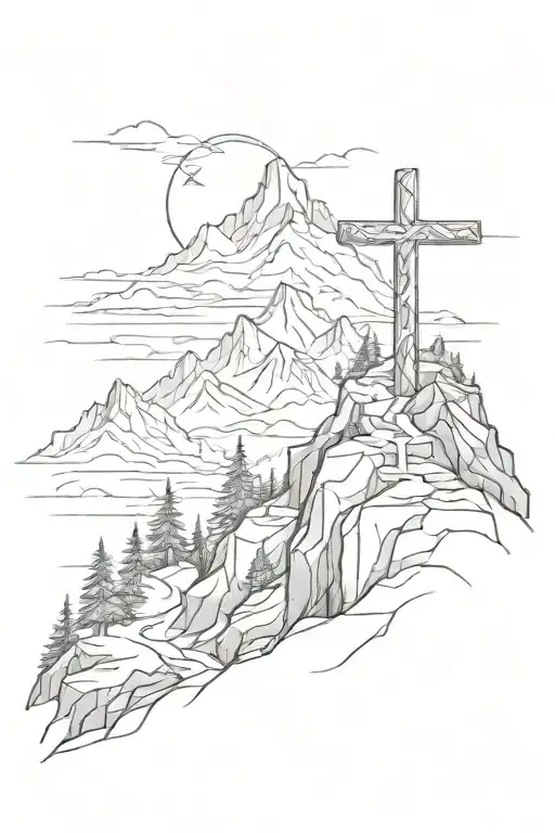 Cross On Mountain