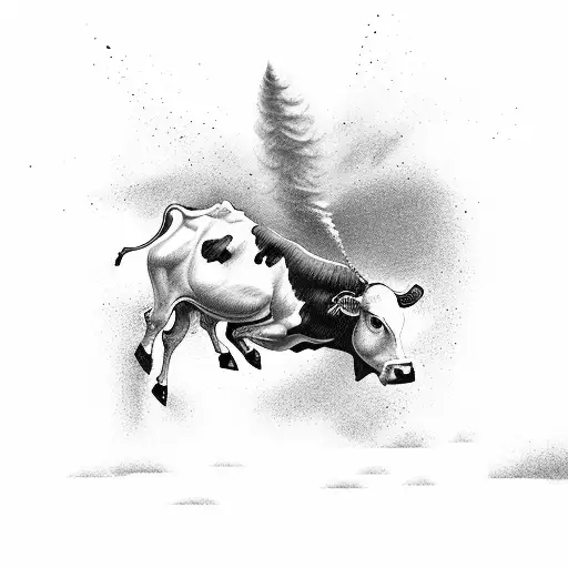 Cow Flying In A Tornado