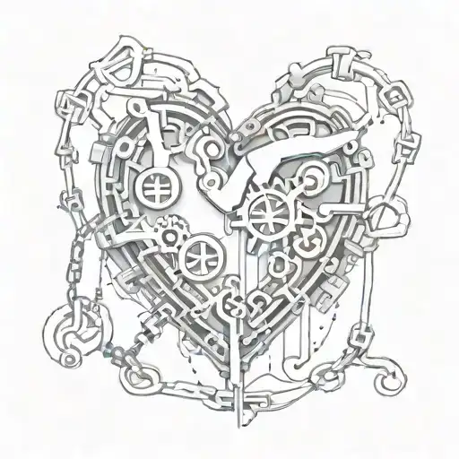 Heart Shaped Chain With Broken Parts