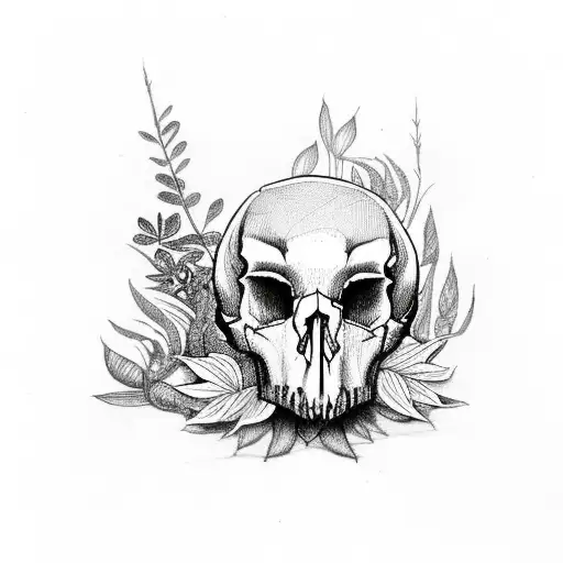 Animal Skull With Plants