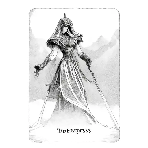 The Empress Tarot Card Black And White