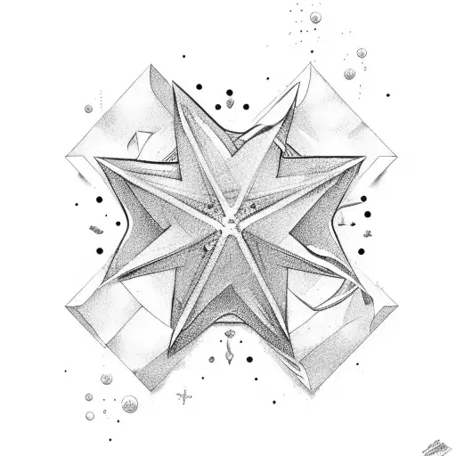 Empty Star With Beach Inside