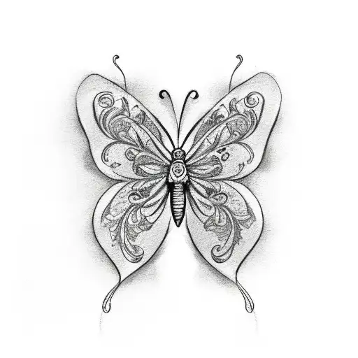 Butterfly With Cancer Ribbon