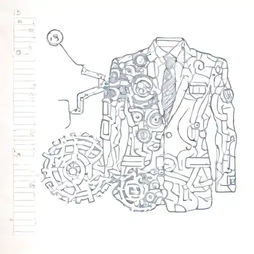 A Business Suit Made Out Of Musical Notes And Car Gears