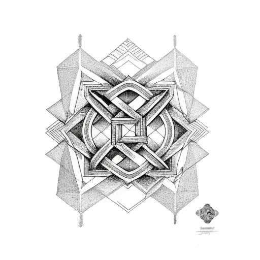 Borromean Tatoo With Forrest Mountain And River Inside