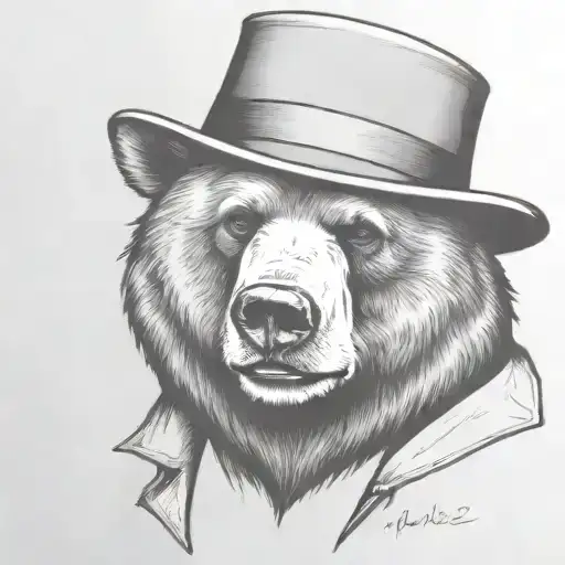 Nerdy Bear Head With Felt Hat