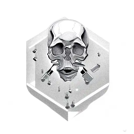 Software Code Forming A Skull With A Wrench As The Jawbone