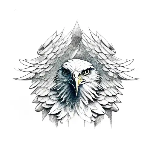 Eagle Wings With C Letter On One Wing And D Letter On Another