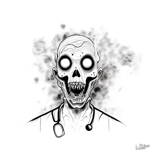 A Zombified Doctor Eating Vegan Brains And Holding A Gay Pride Flag