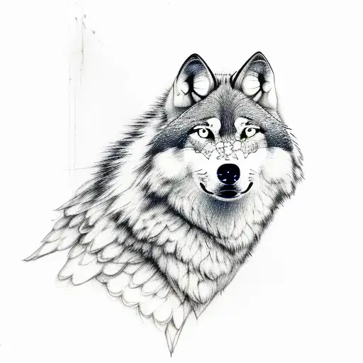 Wolf And Raven Sharing A Single Face