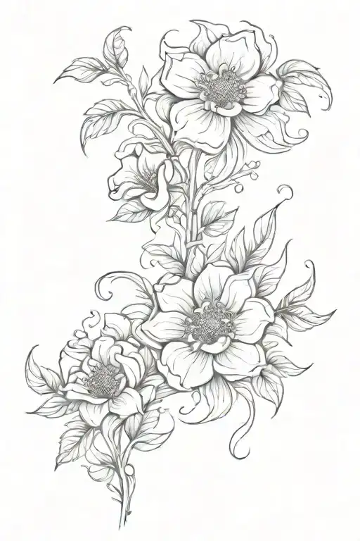 Abstract Flowers Flowing Dust