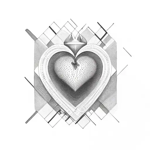 Fine Line Honey Comb Design And Heart