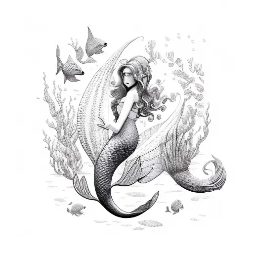 Mermaid And Marine Animals
