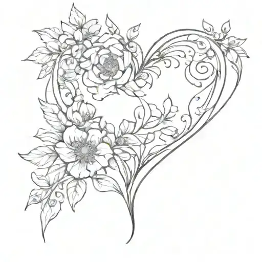 Floral Heart Shape
