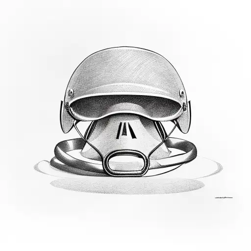 Army Helmet With A Dark And Twisted Design