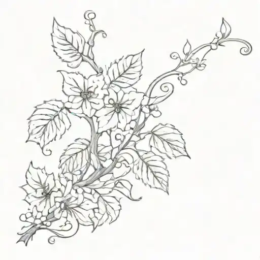 Vine Tattoo With Hollys