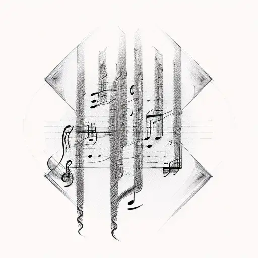 Sheet Music Flowing Into Binary Code