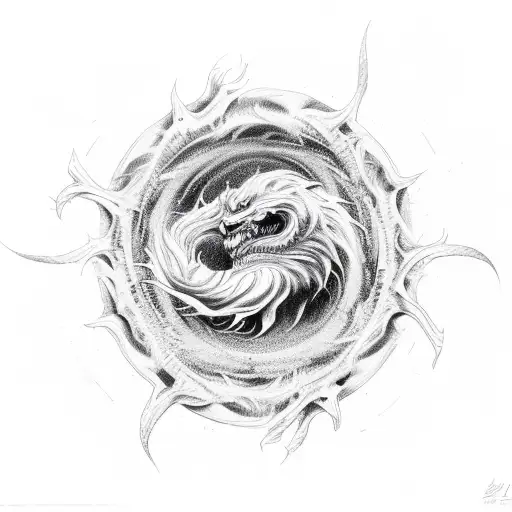 Beast Emerging From A Swirling Vortex Of Darkness