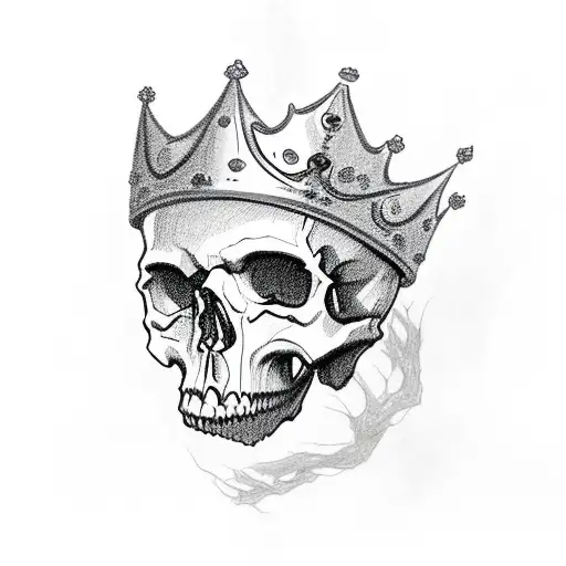 Skull Wearing A Crown Playing Video Games
