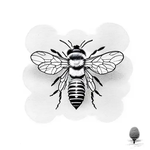 Honeycomb With Small Bee