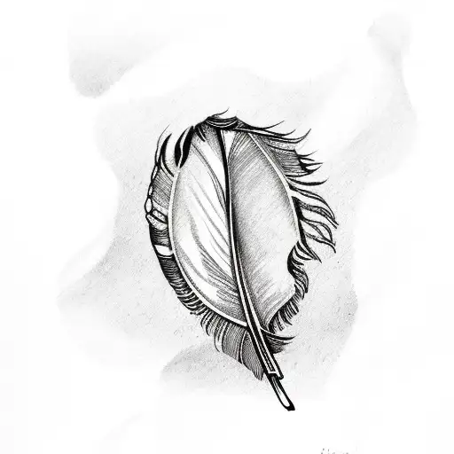 Feather With Latin Inscription