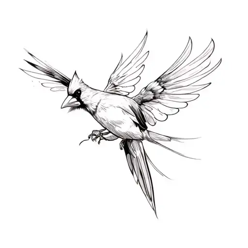 A Cardinal Flying