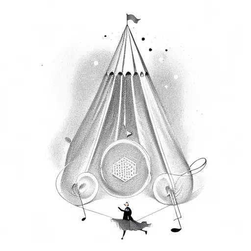 A Circus Tent With Vibrant Music Notes Floating In The Air