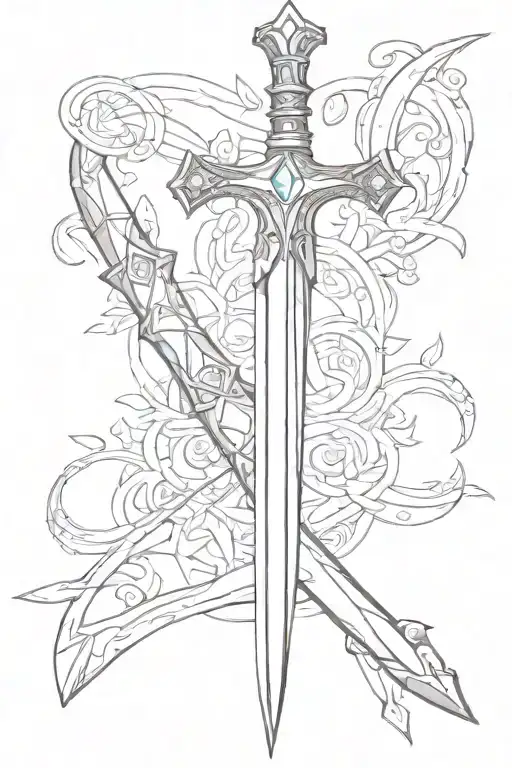 Excalibur Sword With A Diamond On The Handle