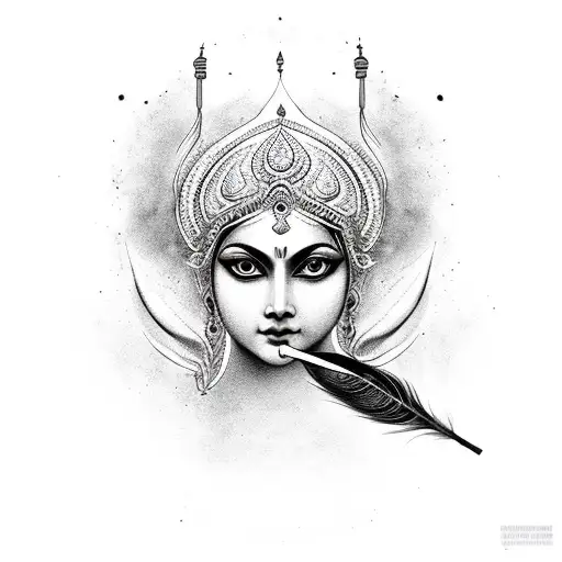 Durga And One Peacock Feather