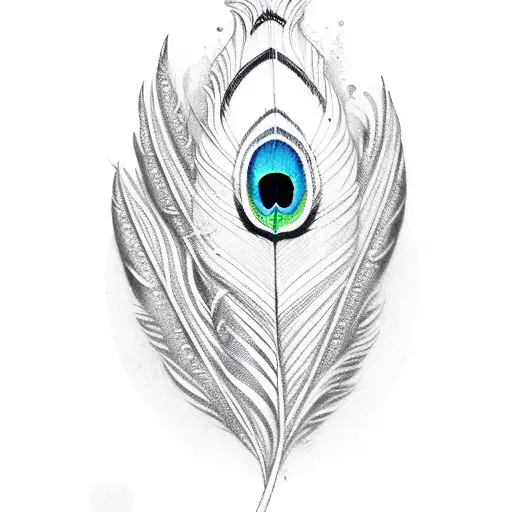 Write Navami Along With A Peacock Feather