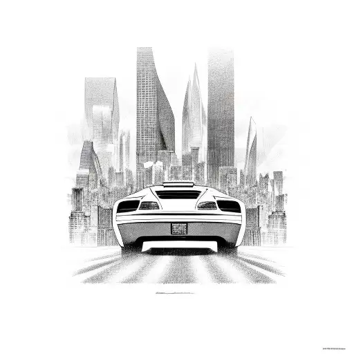 A Sleek Sports Car Speeding Through A City Skyline With A Hidden Cocaine Reference
