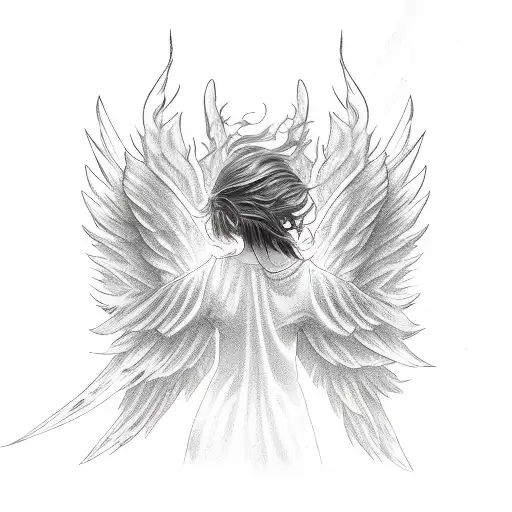 Angel Falling With Burning Wings