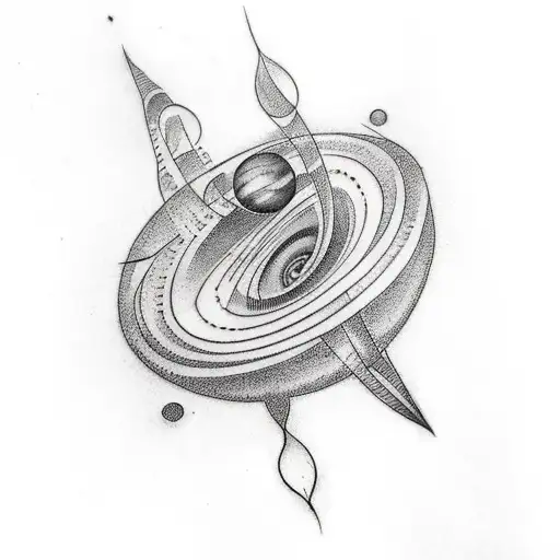 Fibonacci Tattoo Related With Planets And Nature