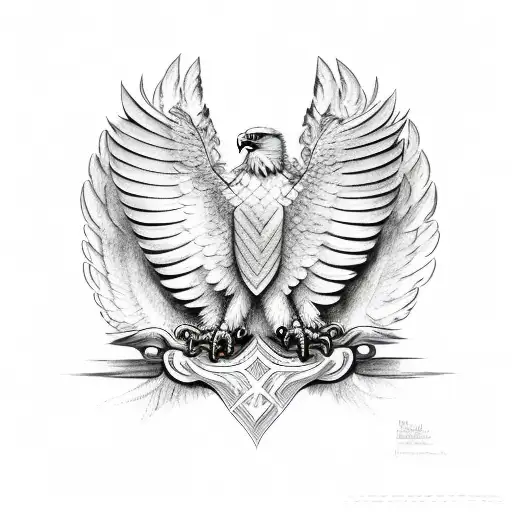 Eagle With Wings Out