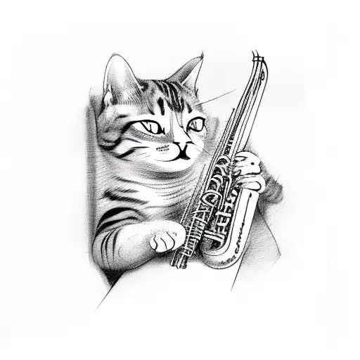 A Cat Playing A Musical Instrument