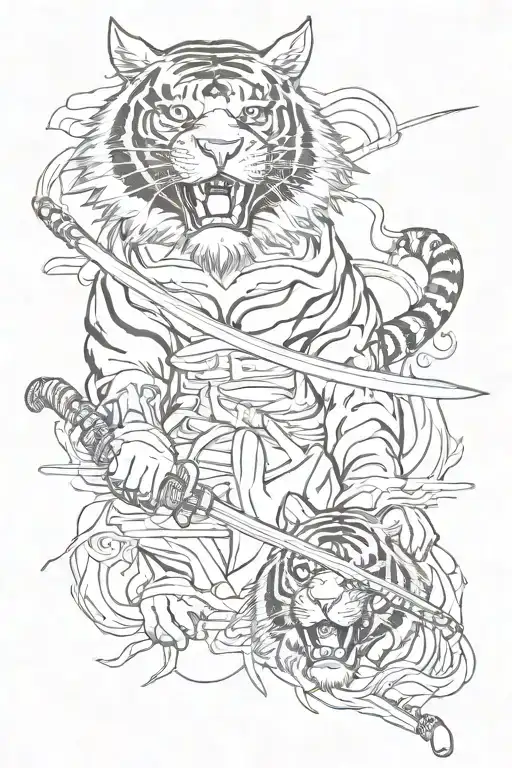 Katana And Tiger