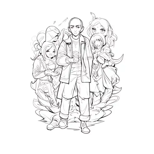 Cartoon Characters Surrounded