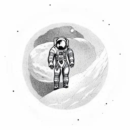Astronaut Standing On A Small Planet In Space Looking Up Into The Stars