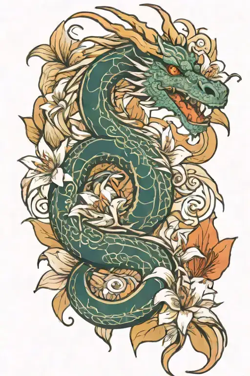 Dragon With Lily Of The Incas