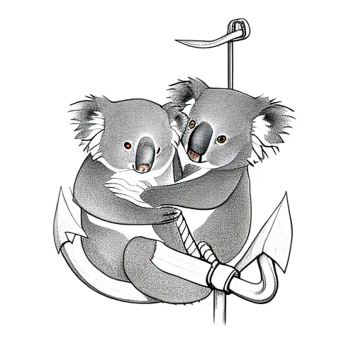 Koala Sitting On Anchor