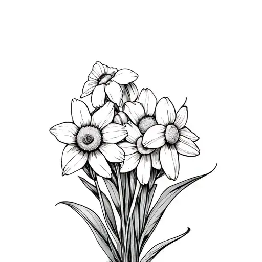 Daisy And Daffodil Bouquet Tied