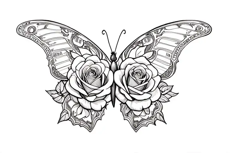 Roses Butterfly Money