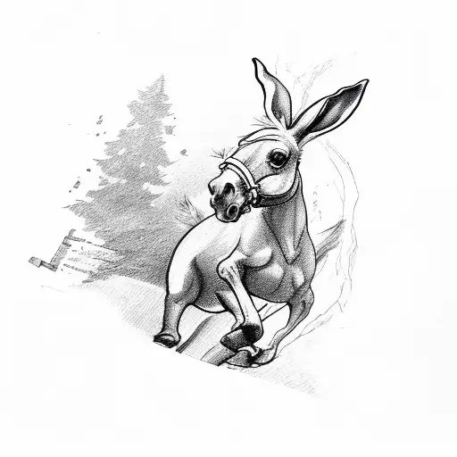 Horse Jumping With A Bunny