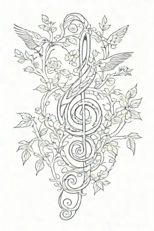 Treble Clef Nature Birds