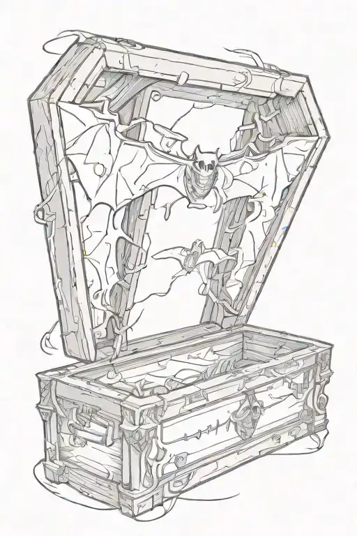 Spooky Coffin With Bats
